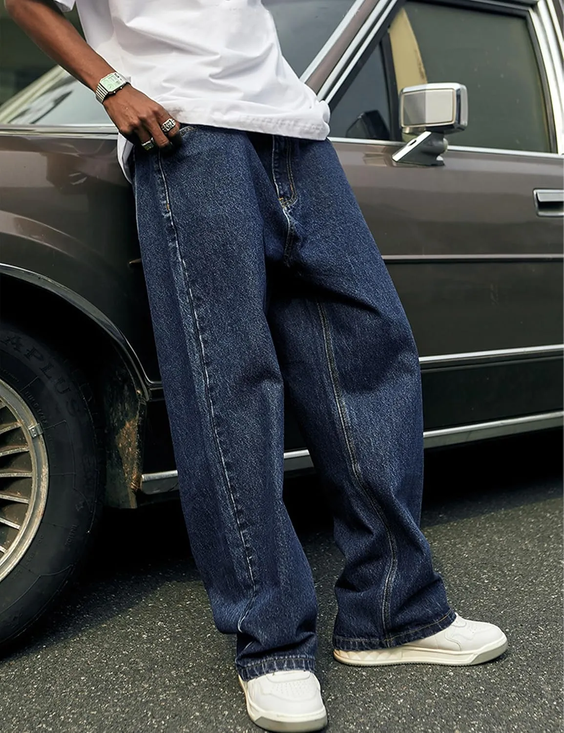 NECHARI Y2k Embroidered Graphic Baggy Jeans Harajuku Punk Gothic Cargo Pants Hip Hop Casual Wide Leg Joggers