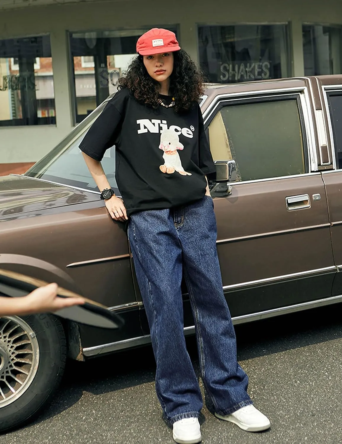 NECHARI Y2k Embroidered Graphic Baggy Jeans Harajuku Punk Gothic Cargo Pants Hip Hop Casual Wide Leg Joggers