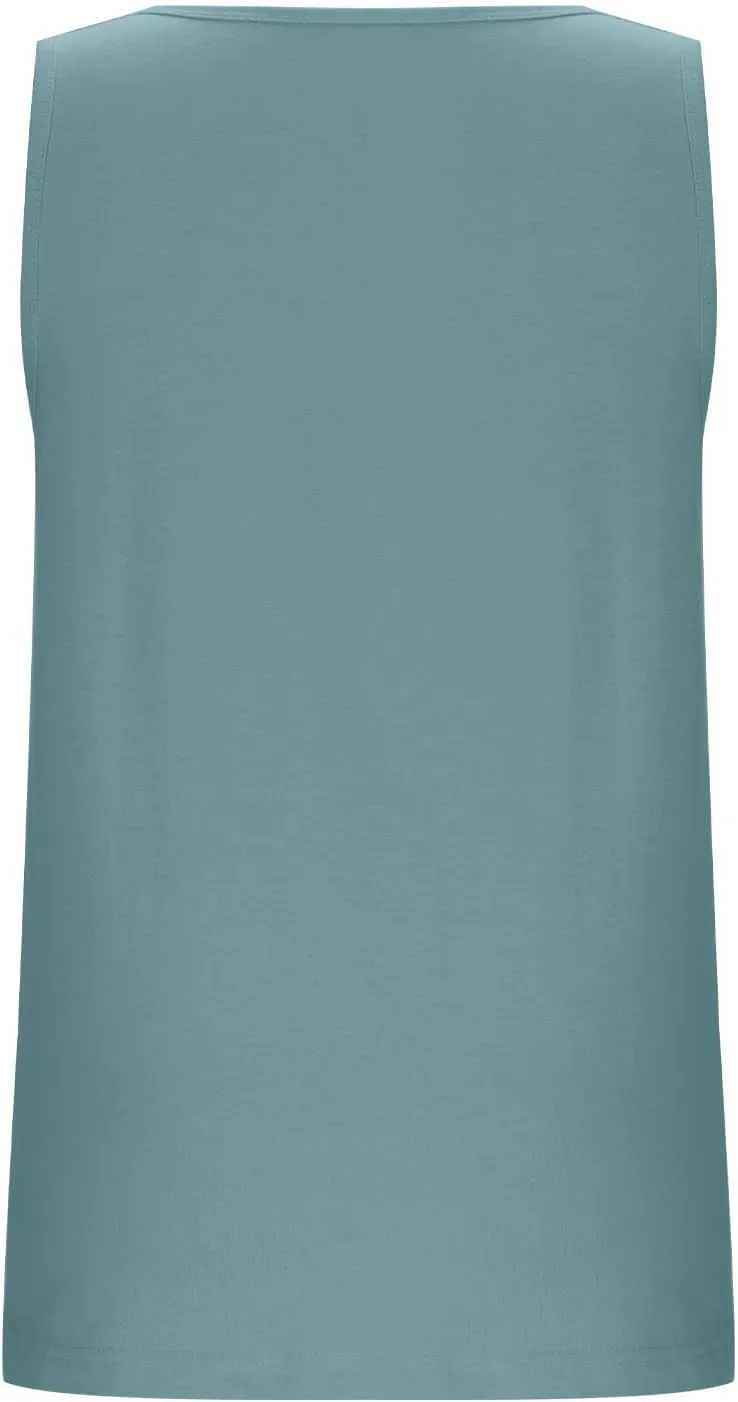 Oplxuo Womens Sleeveless Round Neck Tank Tops Fashion Summer Casual Basic Slim Fit Tees Shirt Cotton Clothes