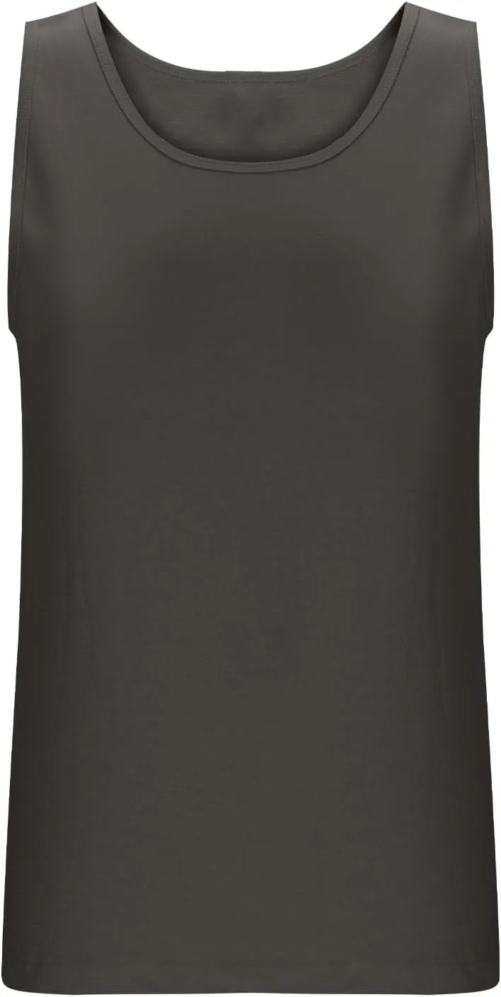 Oplxuo Womens Sleeveless Round Neck Tank Tops Fashion Summer Casual Basic Slim Fit Tees Shirt Cotton Clothes