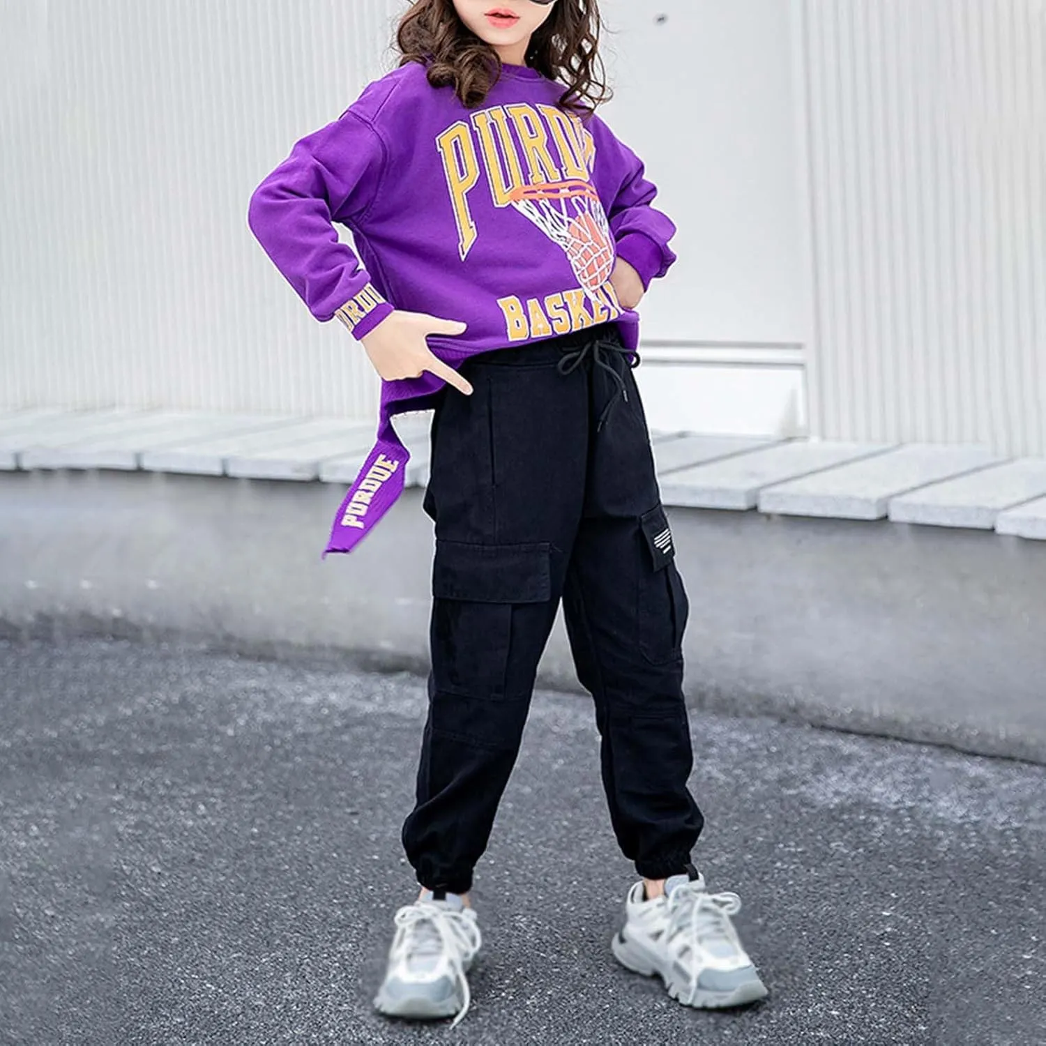 Pants for Girls Boys Elastic Mid-Rise Full Length Workout Running Pants Knitted Joggers Infant Harem Trousers