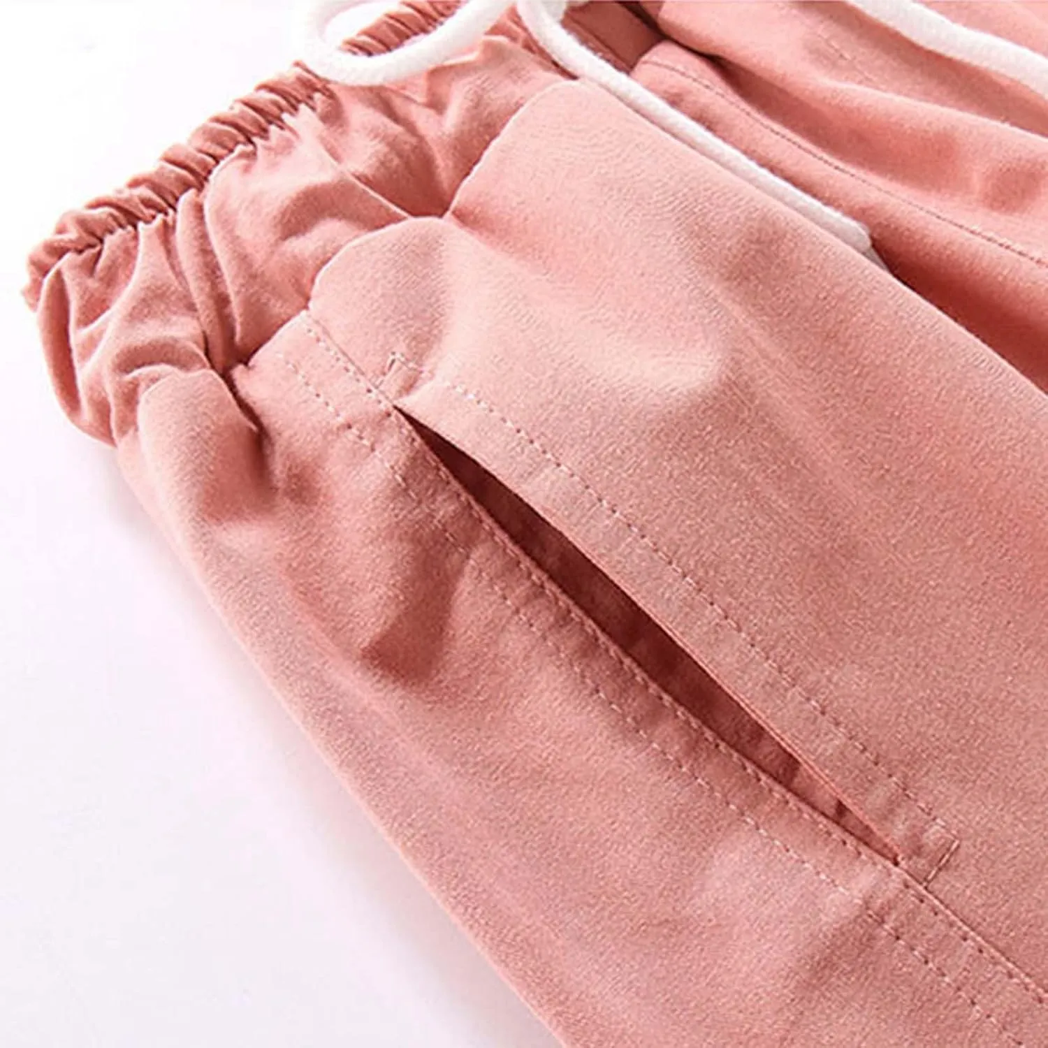 Pants for Girls Boys Elastic Mid-Rise Full Length Workout Running Pants Knitted Joggers Infant Harem Trousers