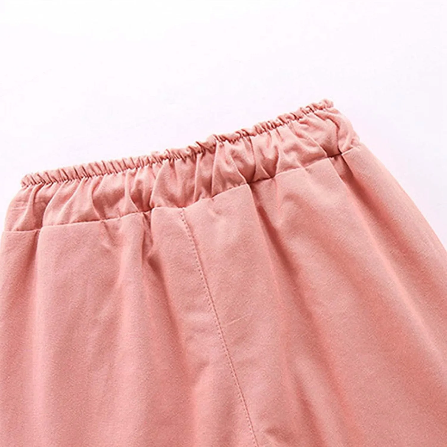 Pants for Girls Boys Elastic Mid-Rise Full Length Workout Running Pants Knitted Joggers Infant Harem Trousers