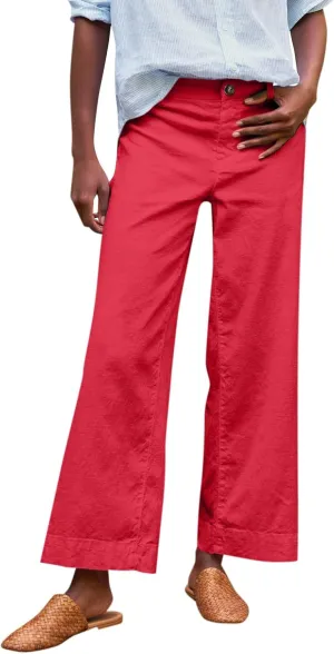 Pants for Women, Straight Leg Casual Pants Peasant Linen Comfortable Fit Trendy