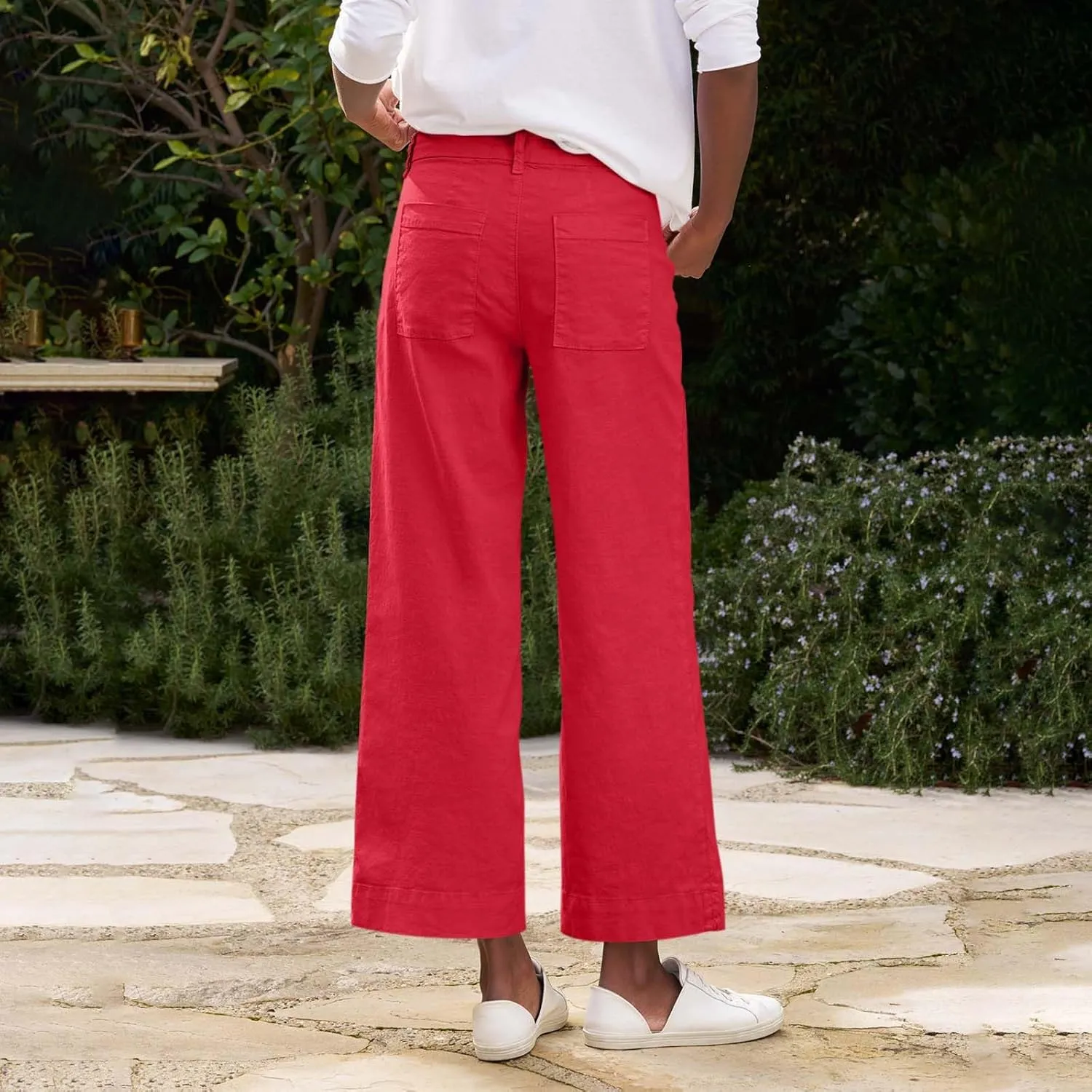 Pants for Women, Straight Leg Casual Pants Peasant Linen Comfortable Fit Trendy