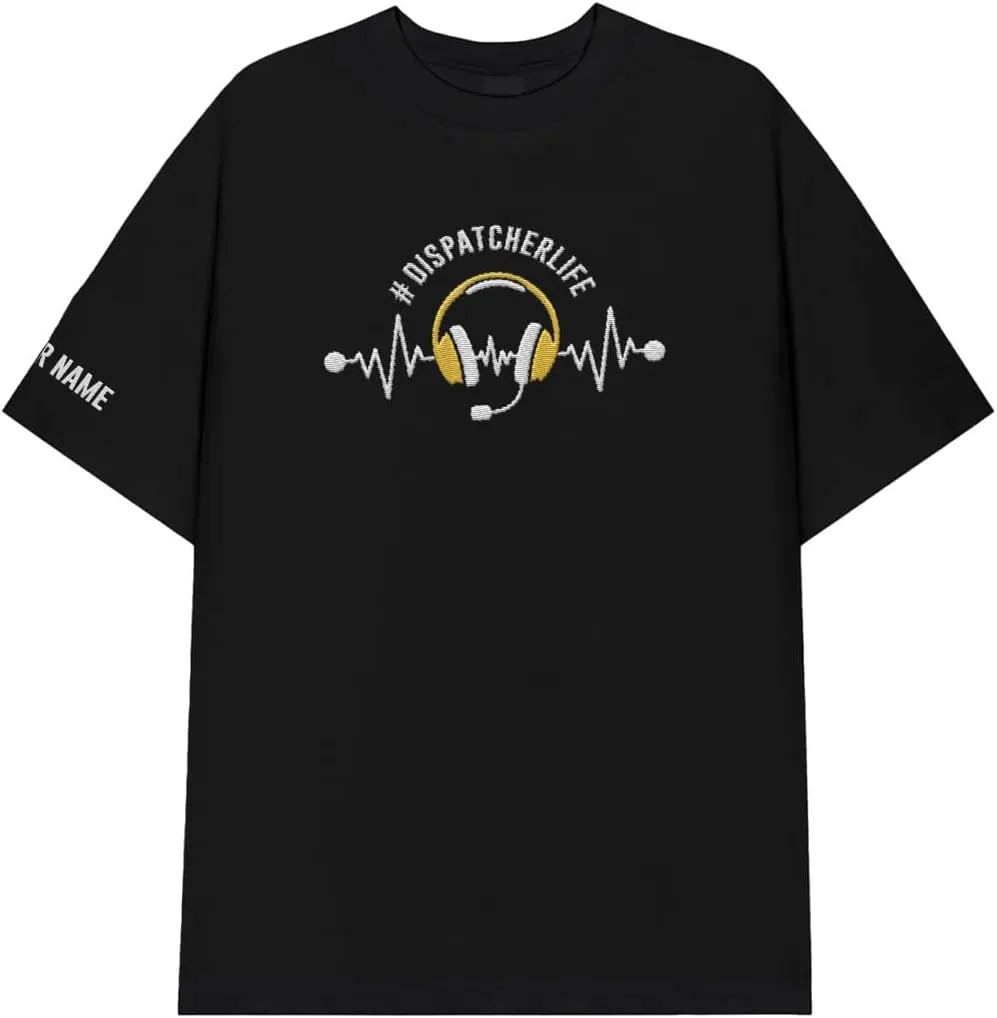 Personalized 911 Dispatcher Apparel, Thin Gold Line Embroidered Sweatshirt, Emergency 911 Hoodie Gift Dispatch Nurse Shirt