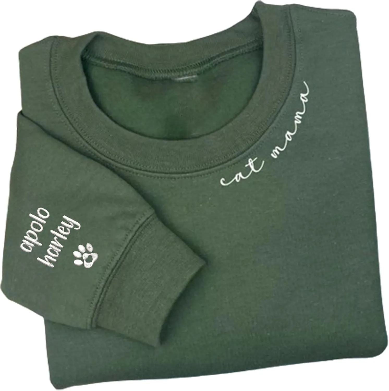Personalized Cat Mom Embroidered Sweatshirts, Custom CatMom Embroidered Shirt, Cat Mom Gift