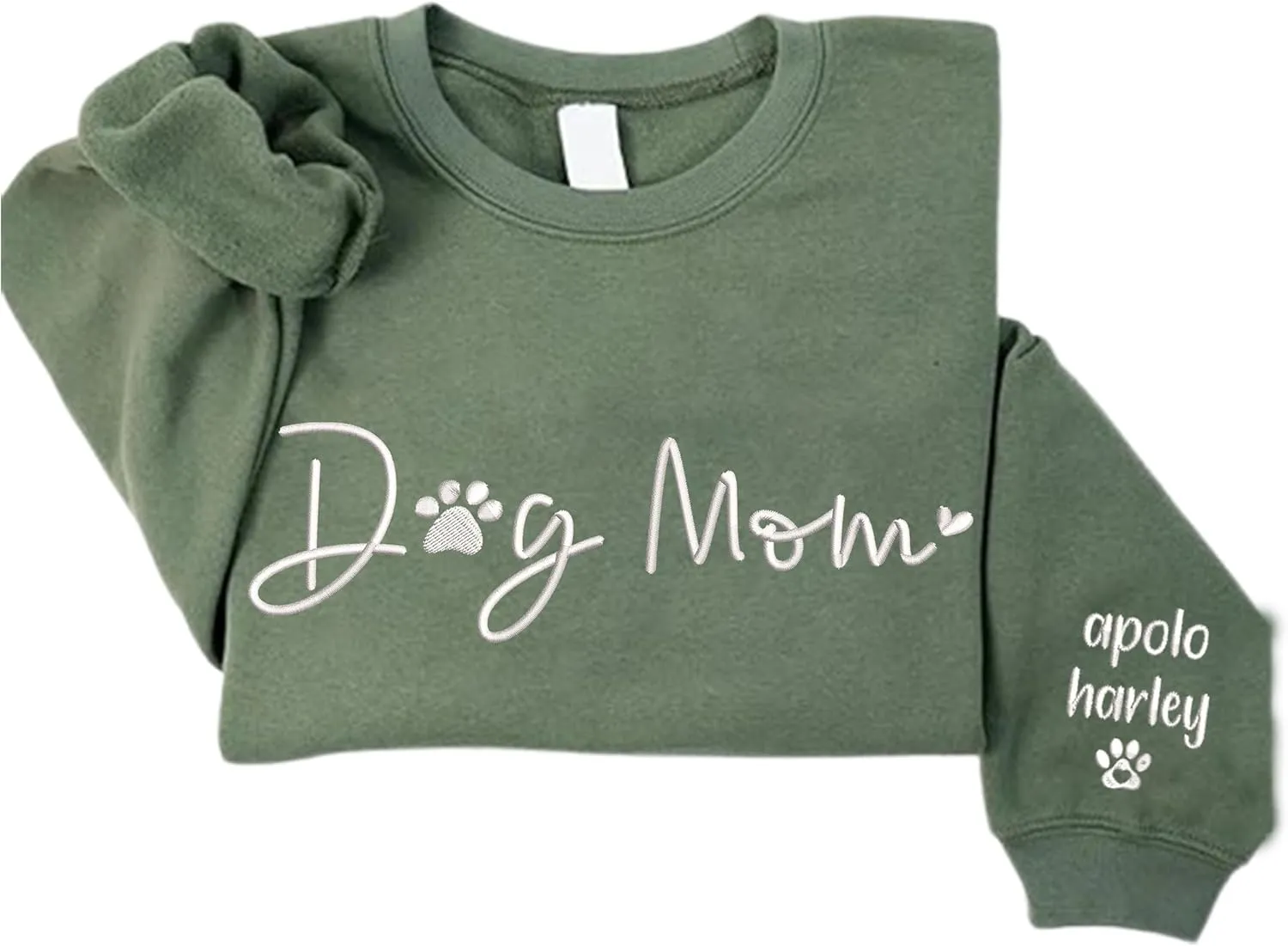 Personalized Dog Mom Embroidered Sweatshirts, Custom Dog Mom Embroidered Shirt, Dog Mom Gift