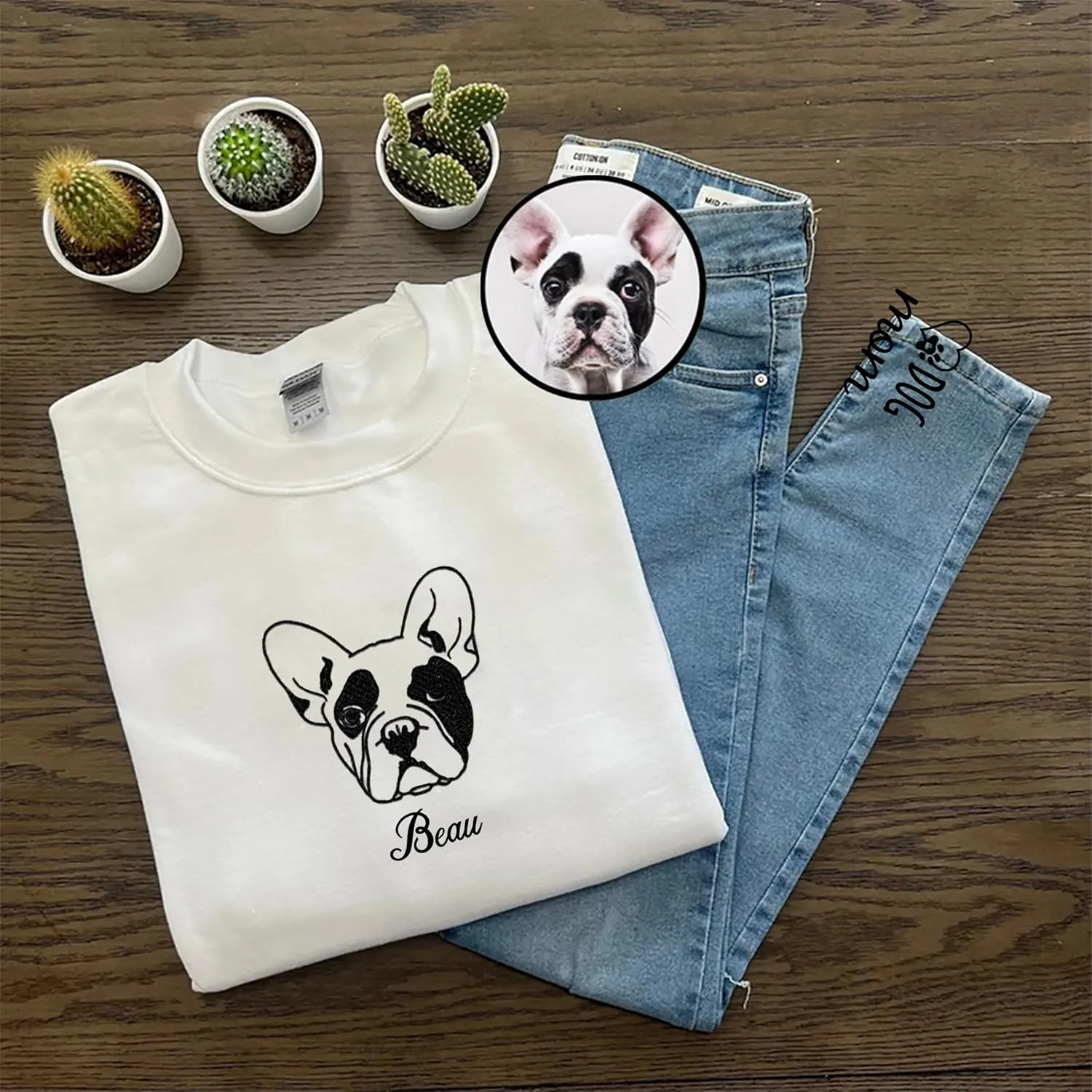 Personalized Dog Mom Embroidered Sweatshirts, Custom Dog Mom Embroidered Shirt, Dog Mom Gift