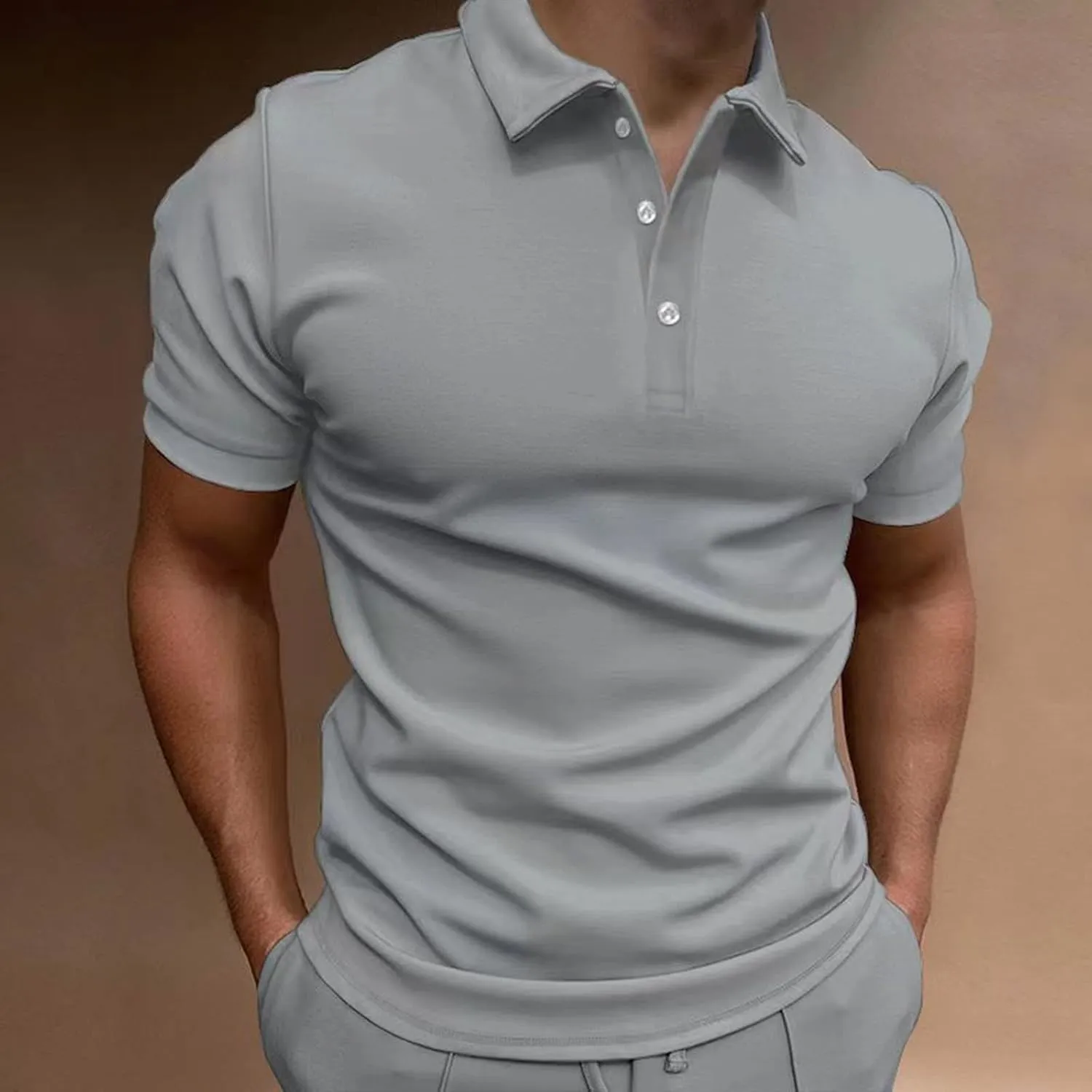 Polo Tshirts for Men Short Sleeve Lapel Collared Cable Knitted Shirts Casual Quarter Zipper Slim Fit Tees Golf Shirts