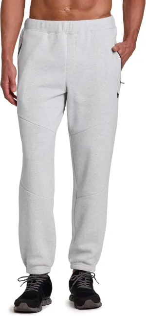RBX Men's Black Fleece Joggers, Cotton Blend Cuffed Fleece Gym Pants with Zipper Pockets