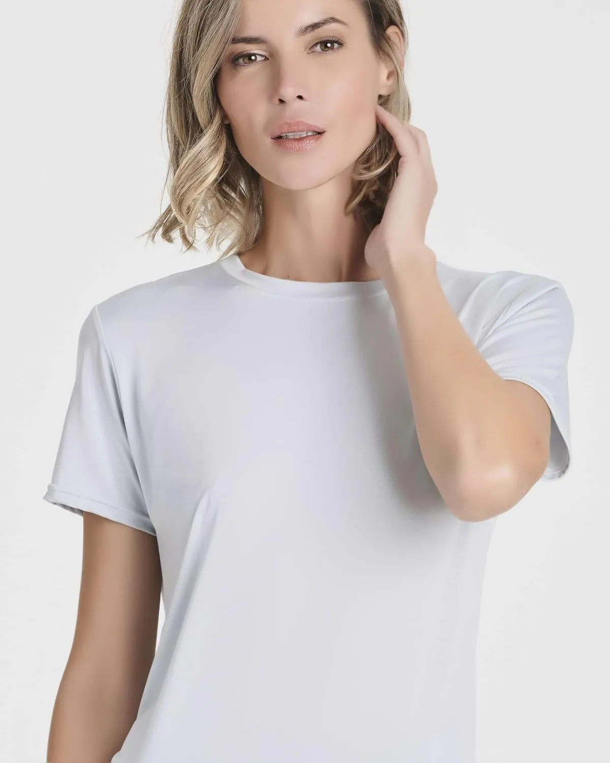 Real Essentials 5 Pack: Women's Short Sleeve Open Back Tie Back Dry-Fit T-Shirt Yoga Gym Workout Top