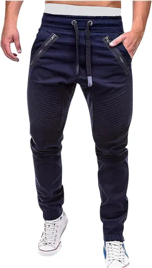 RTRDE Men's Casual Pants Joggers Pants Cargo Athletic Sweatpants Workout Pants with Zipper Pockets Sweatpants, M-4XL