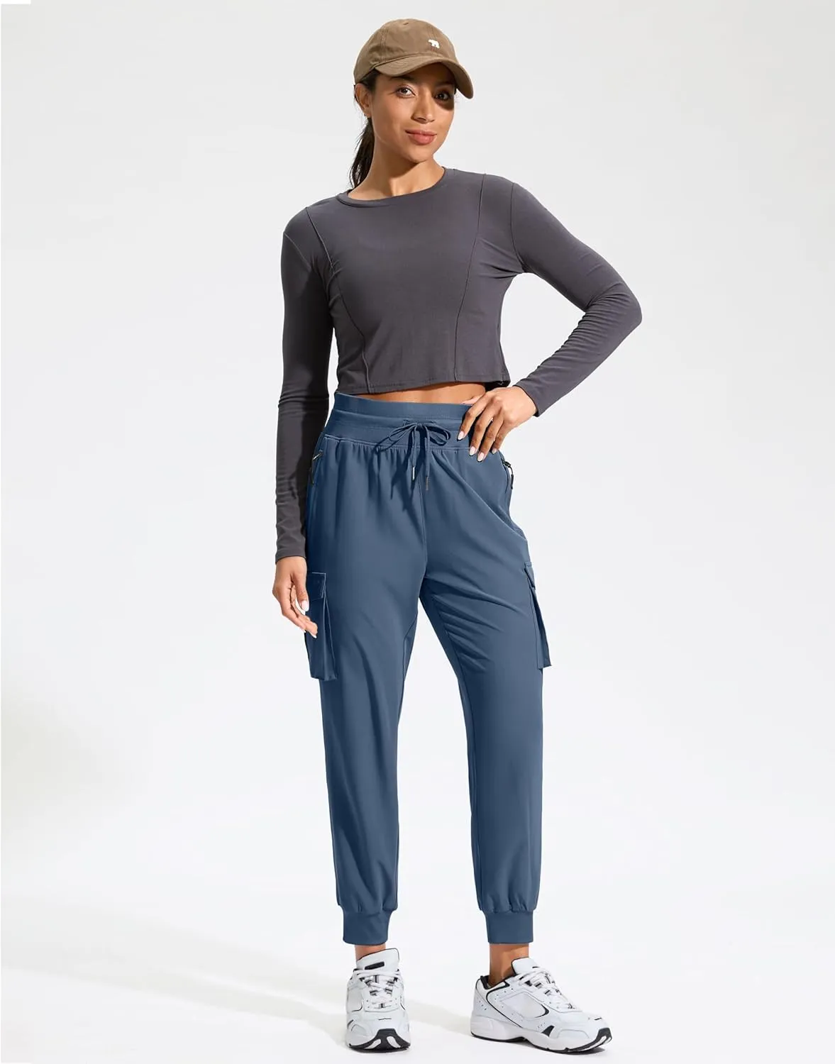 SANTINY Women's Cargo Pants with 6 Pockets Lightweight Quick Dry Travel Hiking Pants Casual Summer Joggers