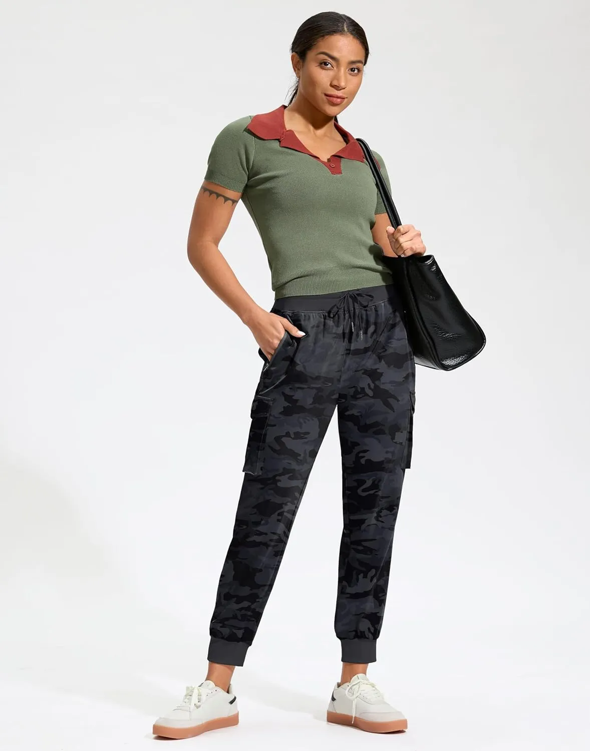 SANTINY Women's Cargo Pants with 6 Pockets Lightweight Quick Dry Travel Hiking Pants Casual Summer Joggers