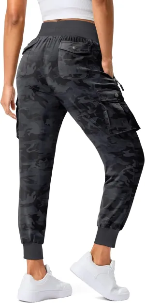 SANTINY Women's Cargo Pants with 6 Pockets Lightweight Quick Dry Travel Hiking Pants Casual Summer Joggers