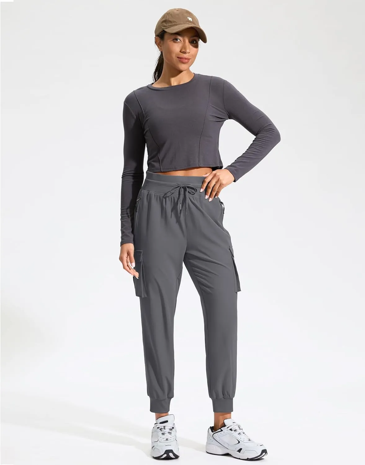 SANTINY Women's Cargo Pants with 6 Pockets Lightweight Quick Dry Travel Hiking Pants Casual Summer Joggers
