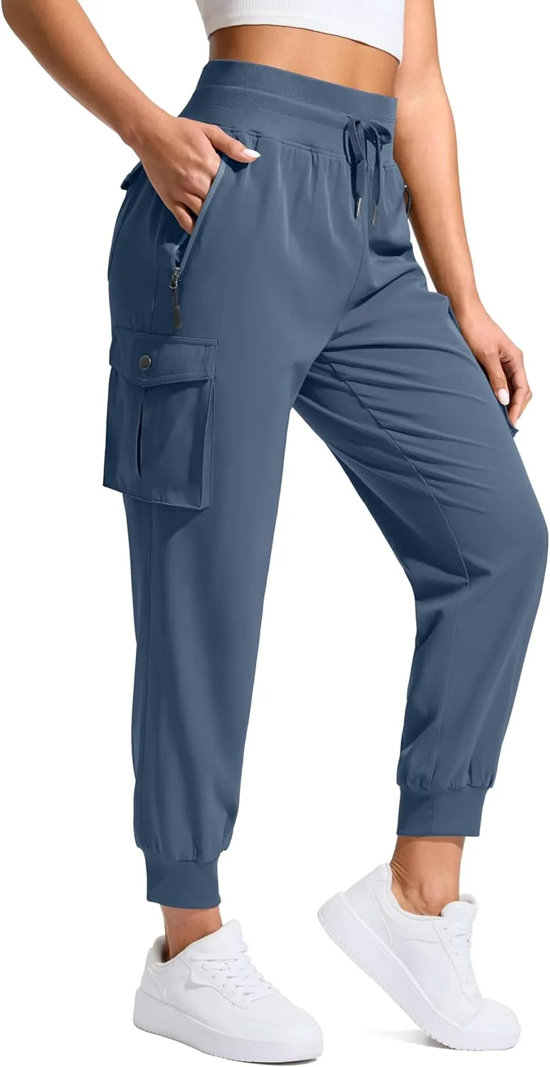 SANTINY Women's Cargo Pants with 6 Pockets Lightweight Quick Dry Travel Hiking Pants Casual Summer Joggers