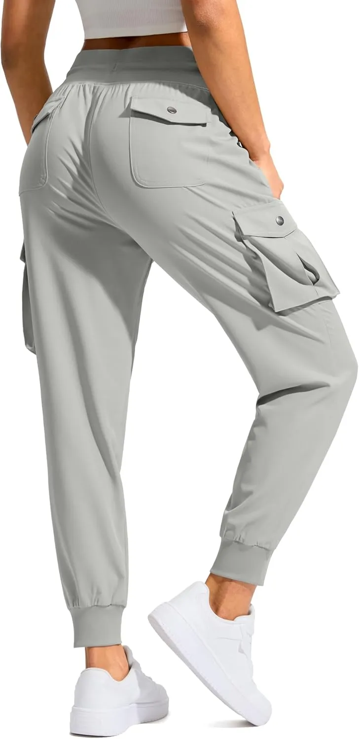 SANTINY Women's Cargo Pants with 6 Pockets Lightweight Quick Dry Travel Hiking Pants Casual Summer Joggers