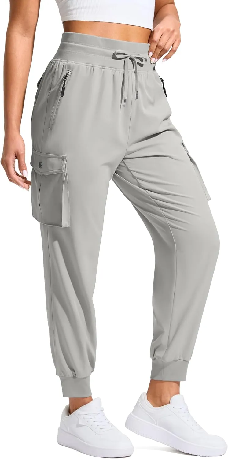 SANTINY Women's Cargo Pants with 6 Pockets Lightweight Quick Dry Travel Hiking Pants Casual Summer Joggers