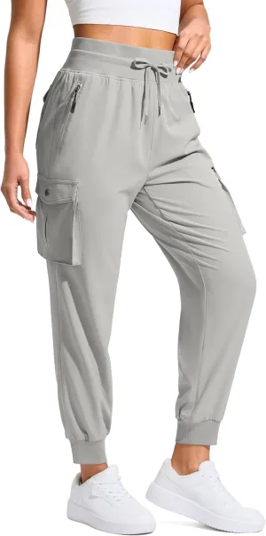SANTINY Women's Cargo Pants with 6 Pockets Lightweight Quick Dry Travel Hiking Pants Casual Summer Joggers