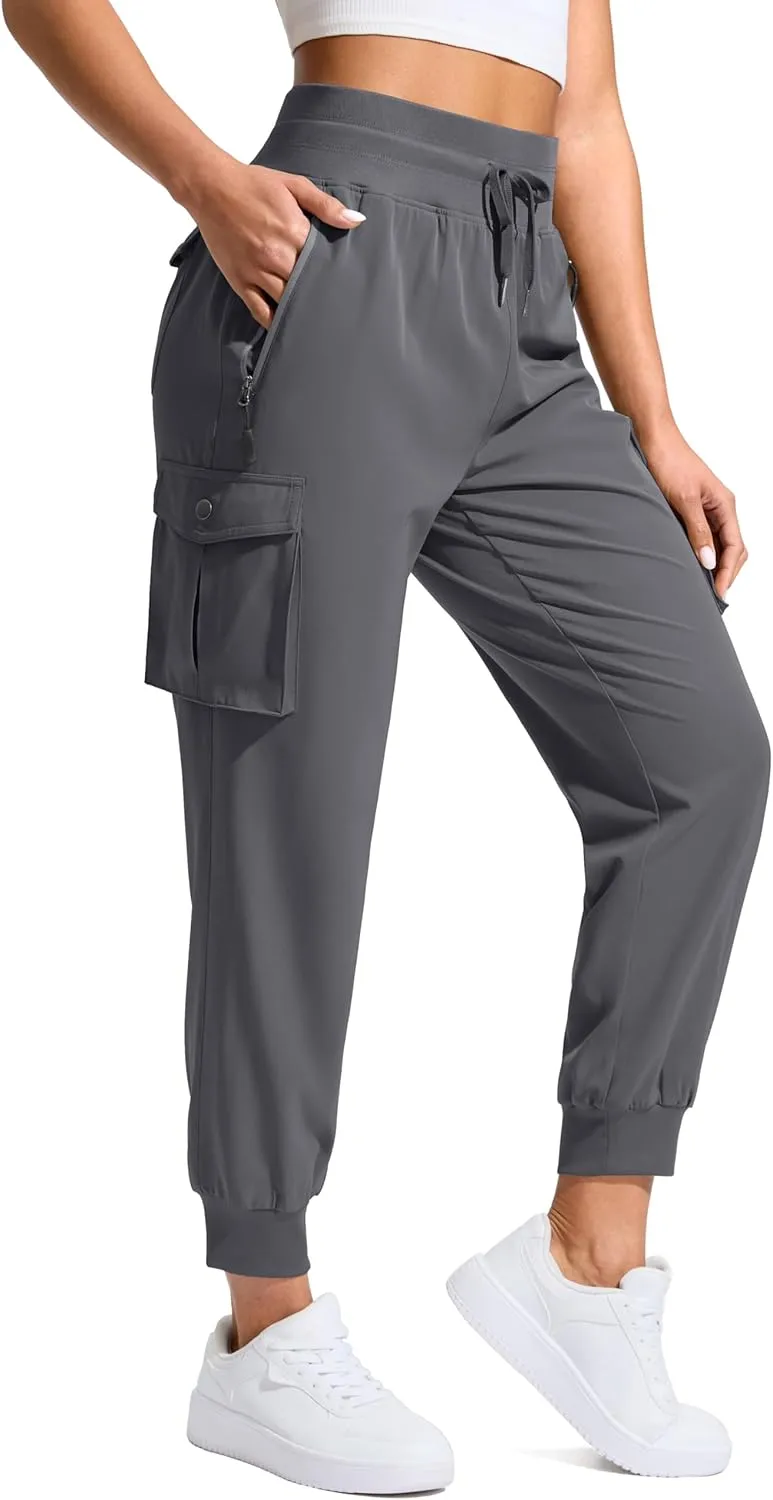 SANTINY Women's Cargo Pants with 6 Pockets Lightweight Quick Dry Travel Hiking Pants Casual Summer Joggers