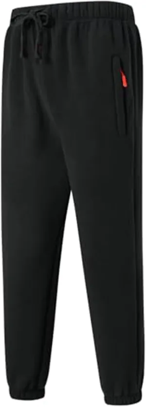 Sherpa Lined Sweatpants Men Heavyweight Drawstring Waist Fleece Lined Joggers Thick Athletic Winter Warm Track Pants