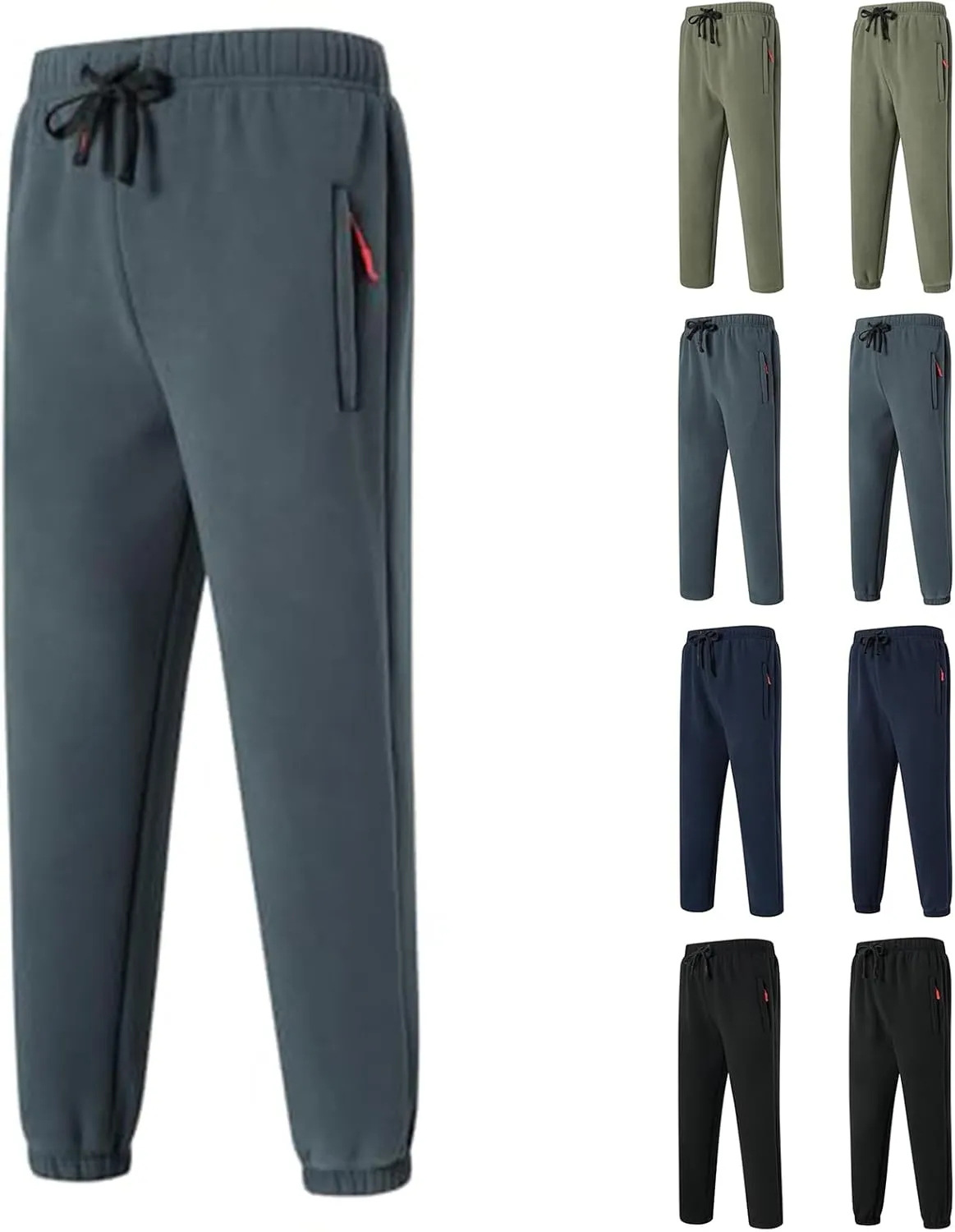 Sherpa Lined Sweatpants Men Heavyweight Drawstring Waist Fleece Lined Joggers Thick Athletic Winter Warm Track Pants