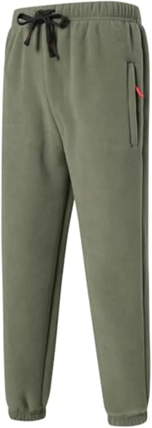 Sherpa Lined Sweatpants Men Heavyweight Drawstring Waist Fleece Lined Joggers Thick Athletic Winter Warm Track Pants