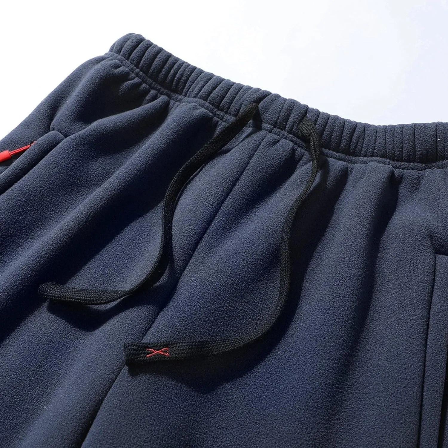 Sherpa Lined Sweatpants Men Heavyweight Drawstring Waist Fleece Lined Joggers Thick Athletic Winter Warm Track Pants
