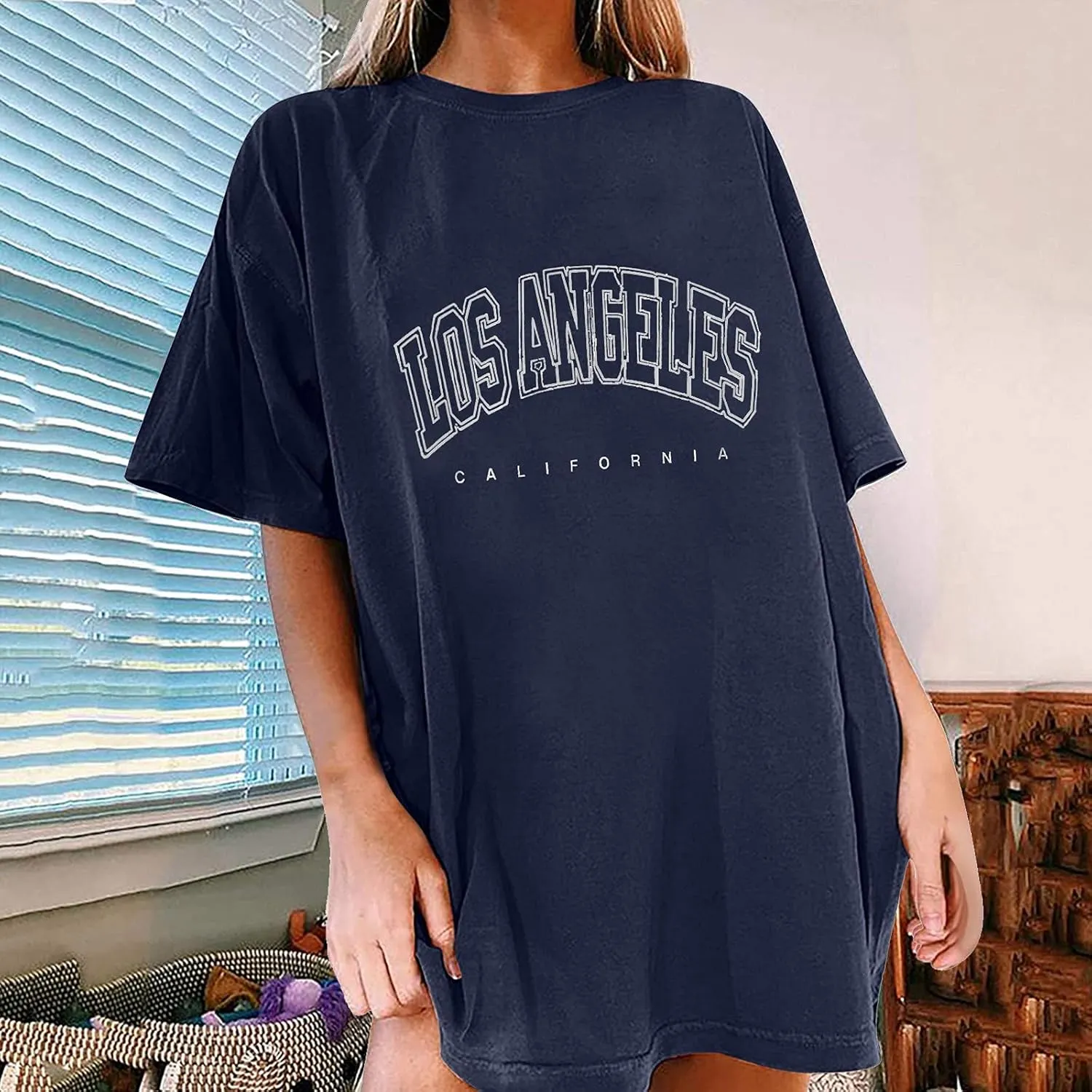 Shirts for Girls 12-14 Years Old Oversized Graphic Print Short Sleeve Tunic Tops Crew Neck Casual Drop Shoulder T Shirts
