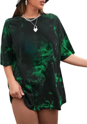 SOFIA'S CHOICE Tie Dye Shirt Women Oversized Tshirts Summer Casual Short Sleeve Tee Tops