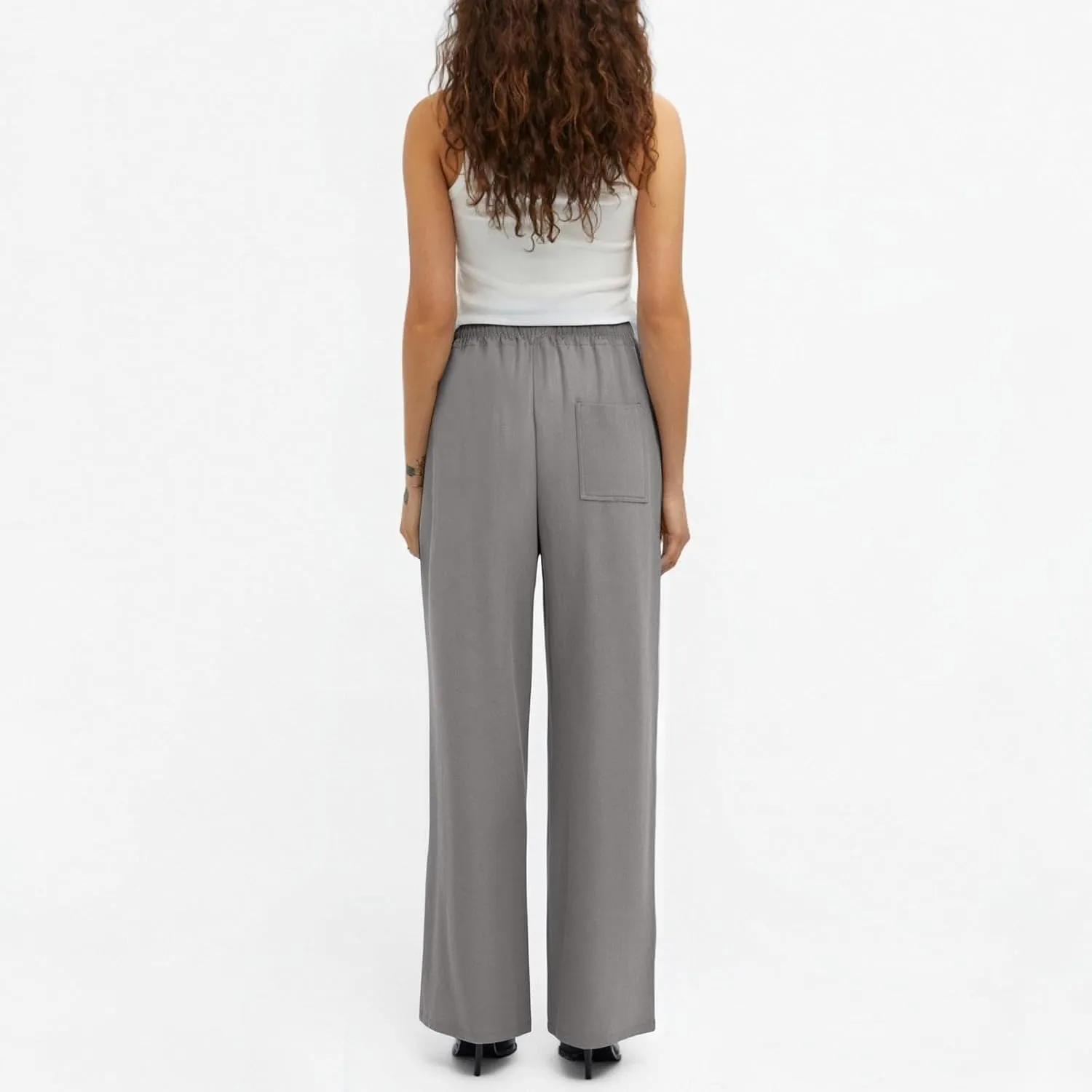 Summer Pants for Women 2025 Elastic High Waisted Wide Leg Pants Beach Vacation Cover Up Lounge Pants with Pockets