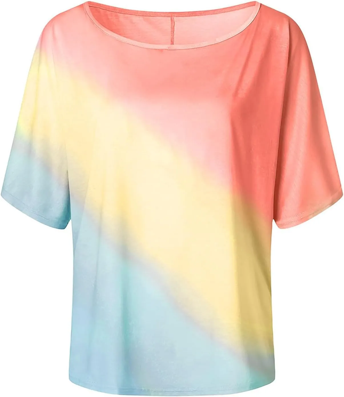Summer Tops Women Short Sleeve Oversized Tie Dye T Shirts Cute Loose Going Out Blouses Camp Tunics Soft Sports Tees