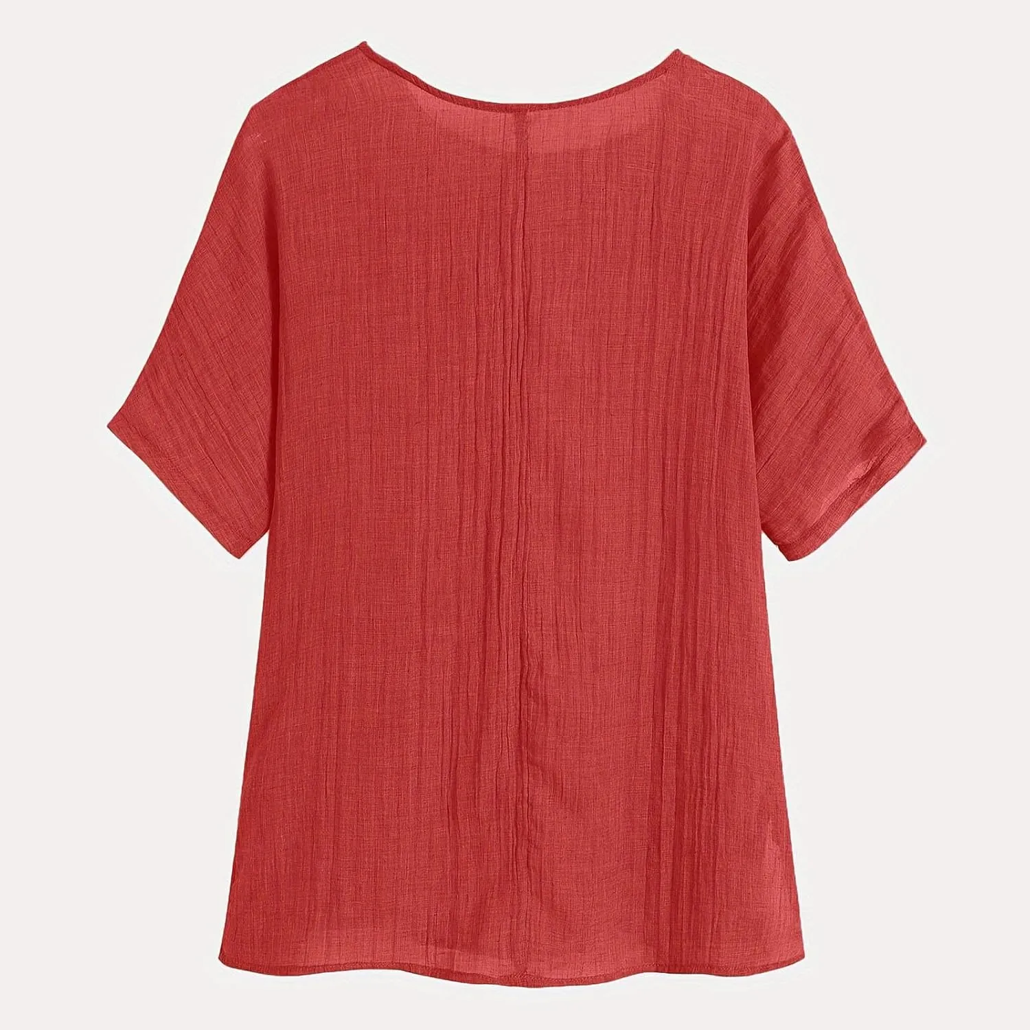 Summer Tunic Tops for Women Lightweight Comfy Tees Dragonfly Trendy Blouses Plus Size Linen 3/4 Length Sleeve Clothes
