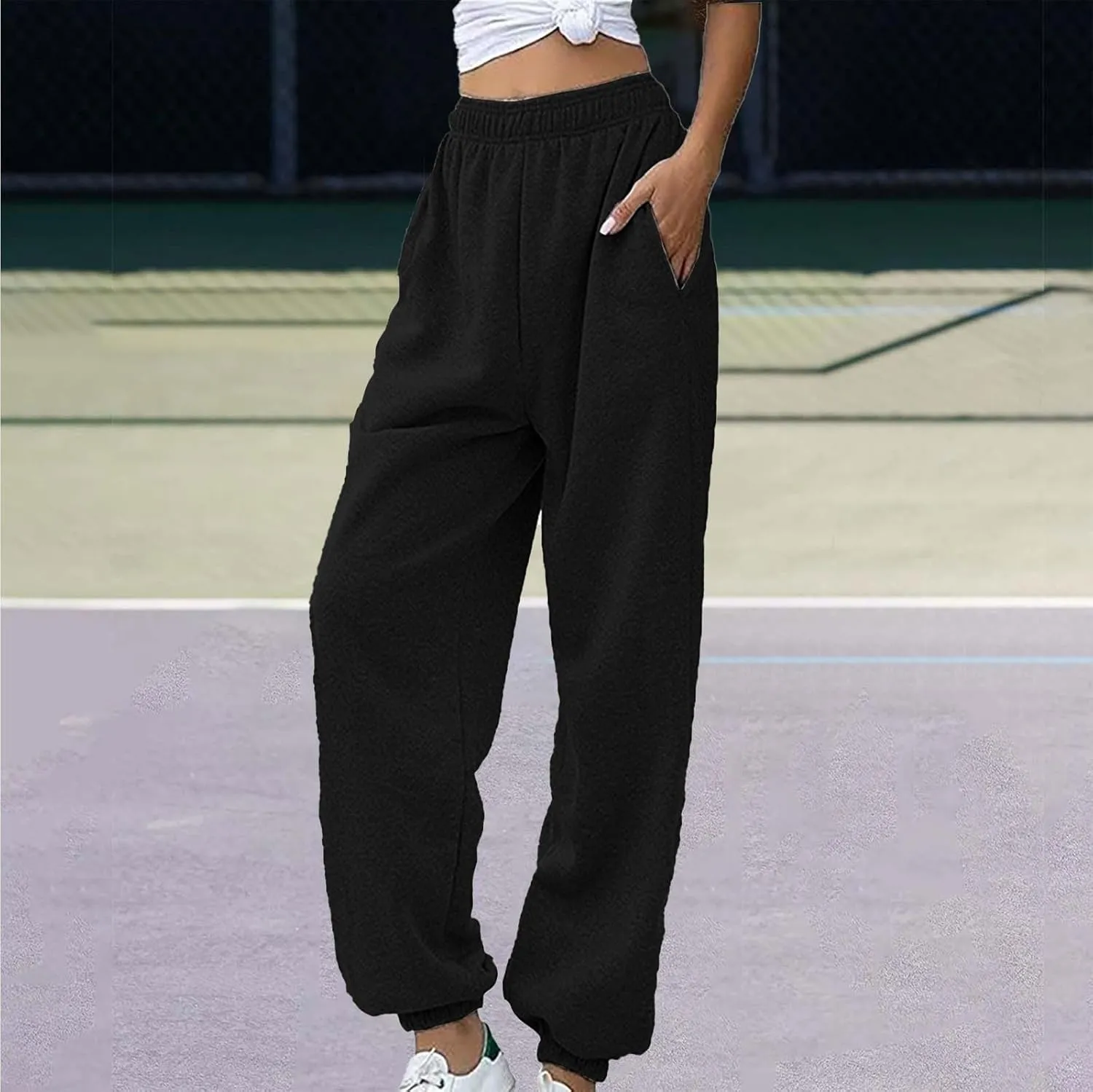 Sweatpants for Women Baggy Cinched Bottom Workout Drawstring Elastic Waist Joggers Pants Outdoor Sports Athletic Pant