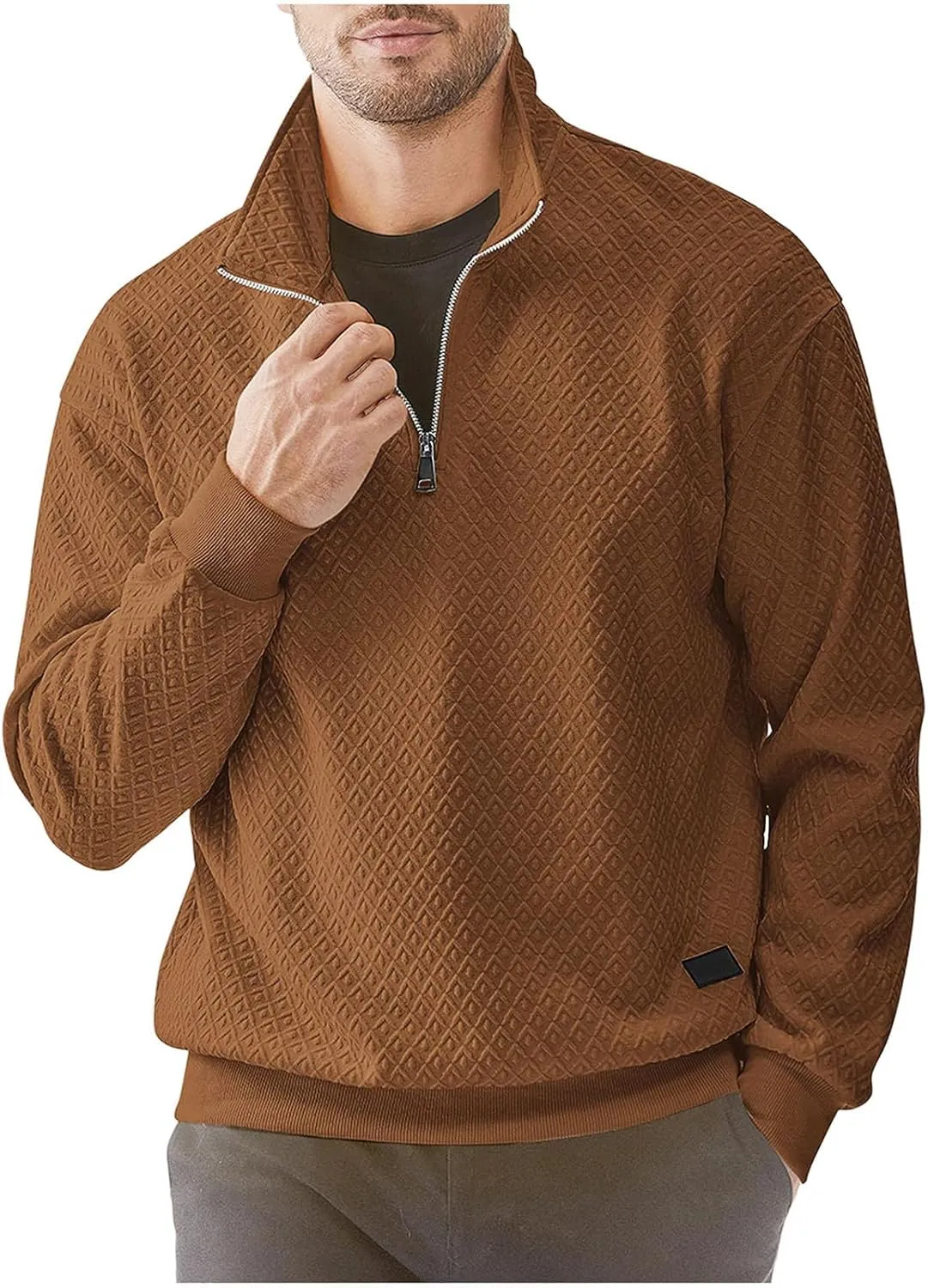 Sweatshirts for Men 2024 Fashion Long Sleeve Quarter Zip Causal Pullover Shirts Loose Comfy Lightweight Athletic Top