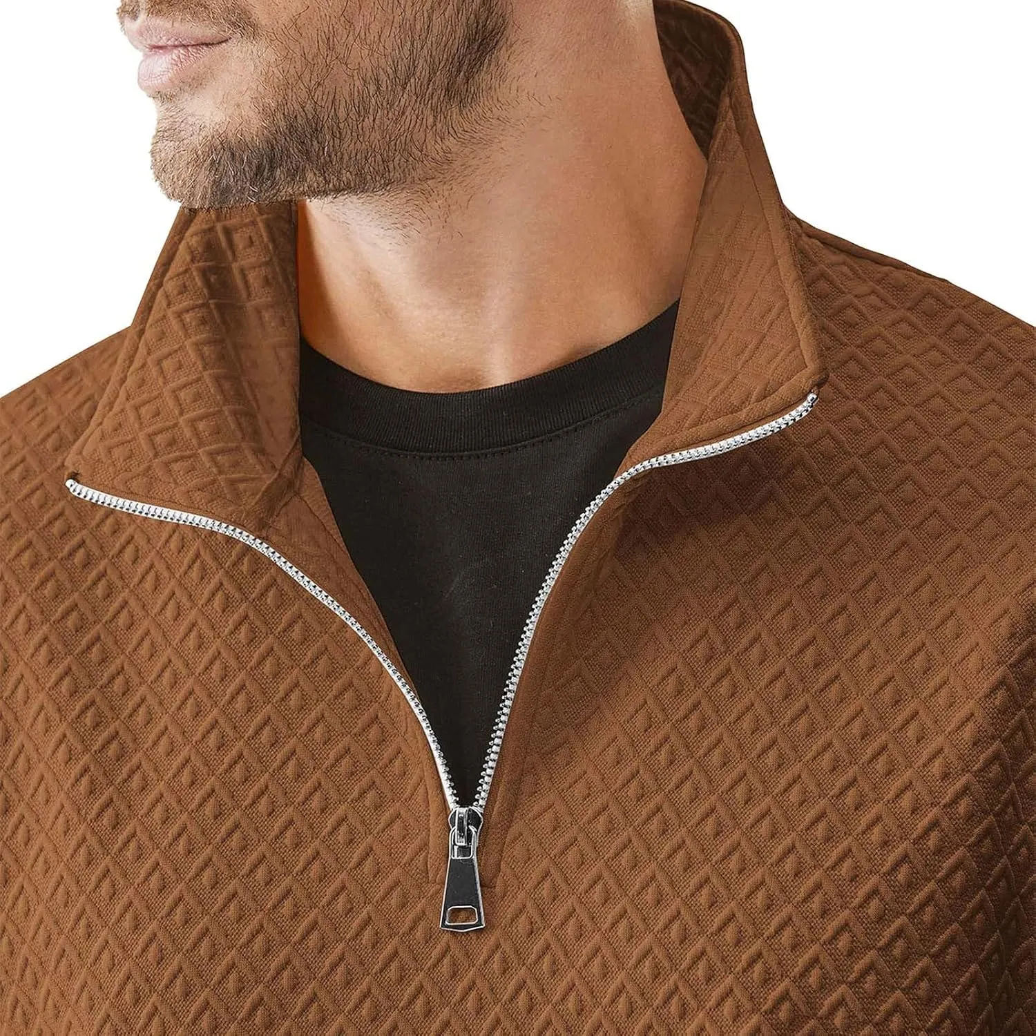 Sweatshirts for Men 2024 Fashion Long Sleeve Quarter Zip Causal Pullover Shirts Loose Comfy Lightweight Athletic Top