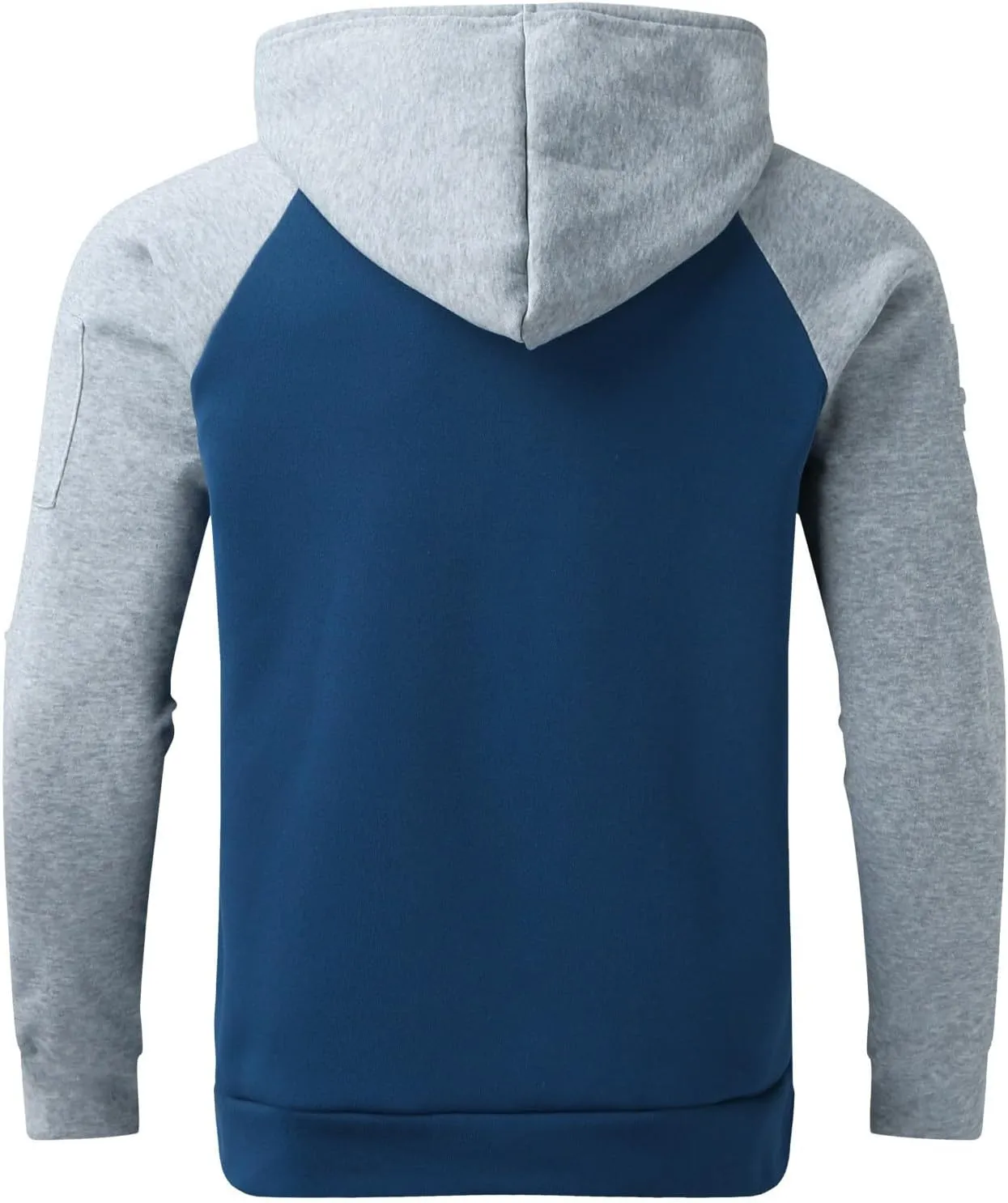 Sweatshirts for Men Trendy Color Block Hoodies Fleece Long Sleeve Hooded Pullover Casual Patchwork Tops with Pocket