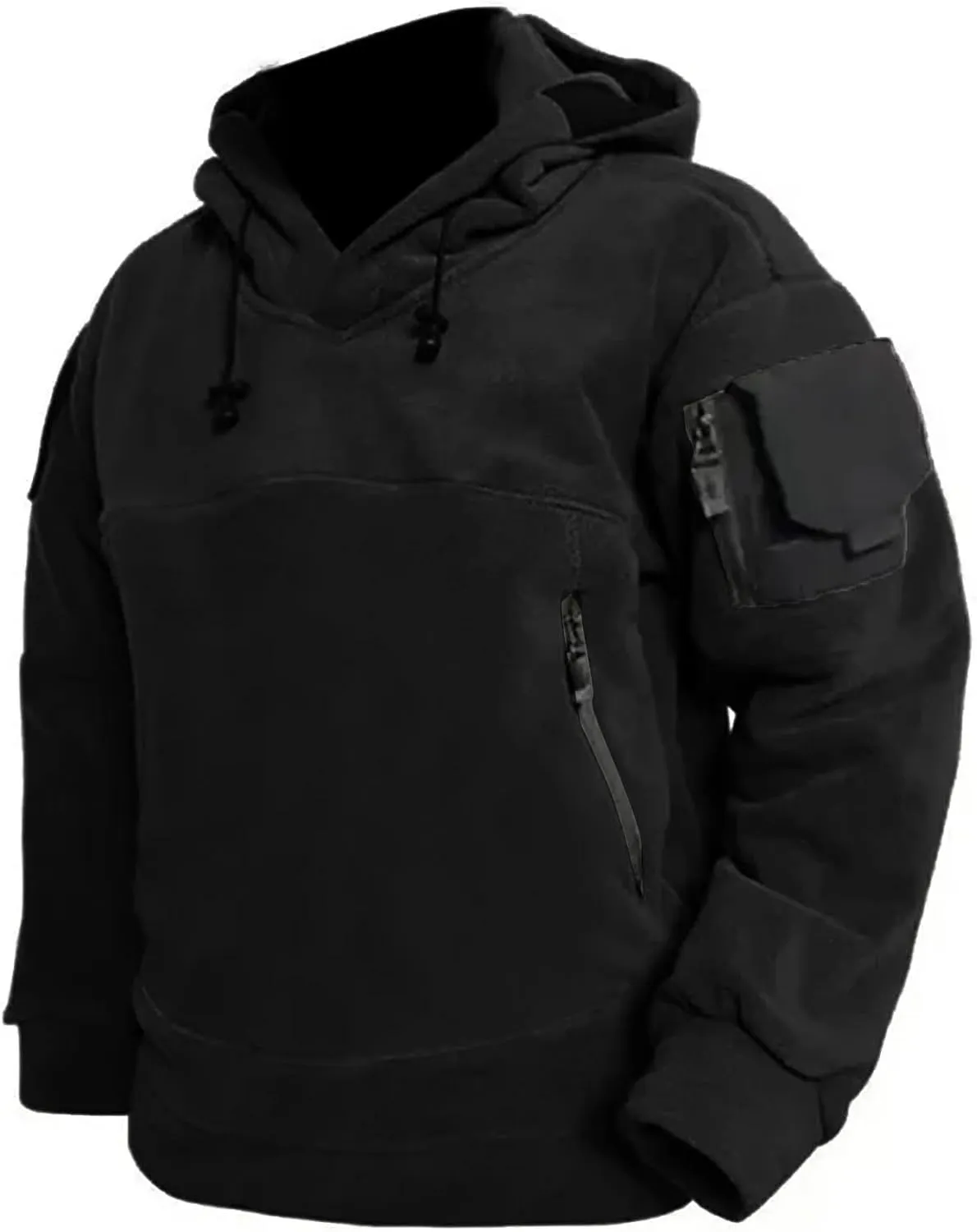 Tactical Hoodie for Men Warm Fleece Hoodie Outdoor Military Sweatshirts Long Sleeve Casual Pullover Shirt with Pocket