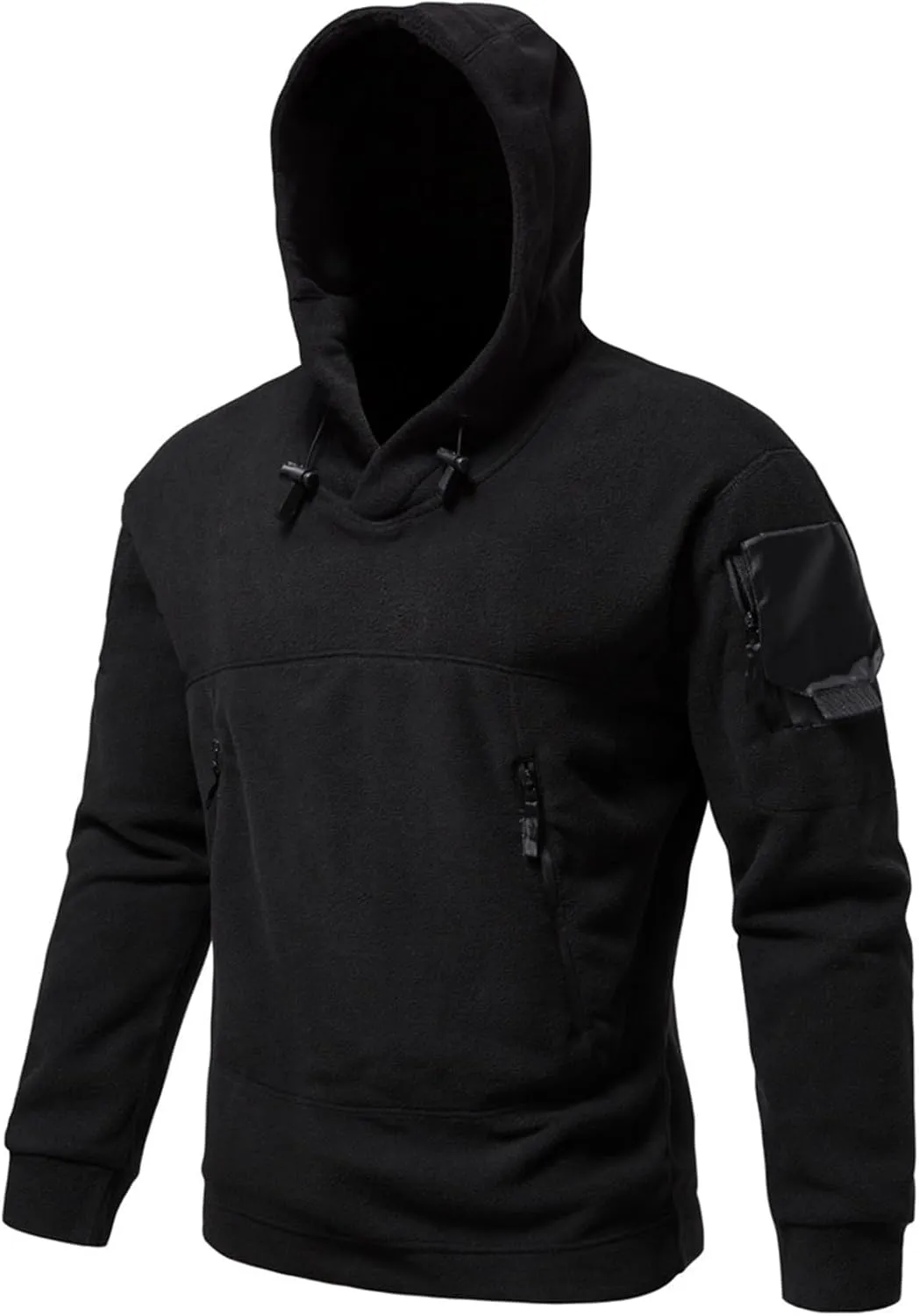 Tactical Hoodie for Men Warm Fleece Hoodie Outdoor Military Sweatshirts Long Sleeve Casual Pullover Shirt with Pocket
