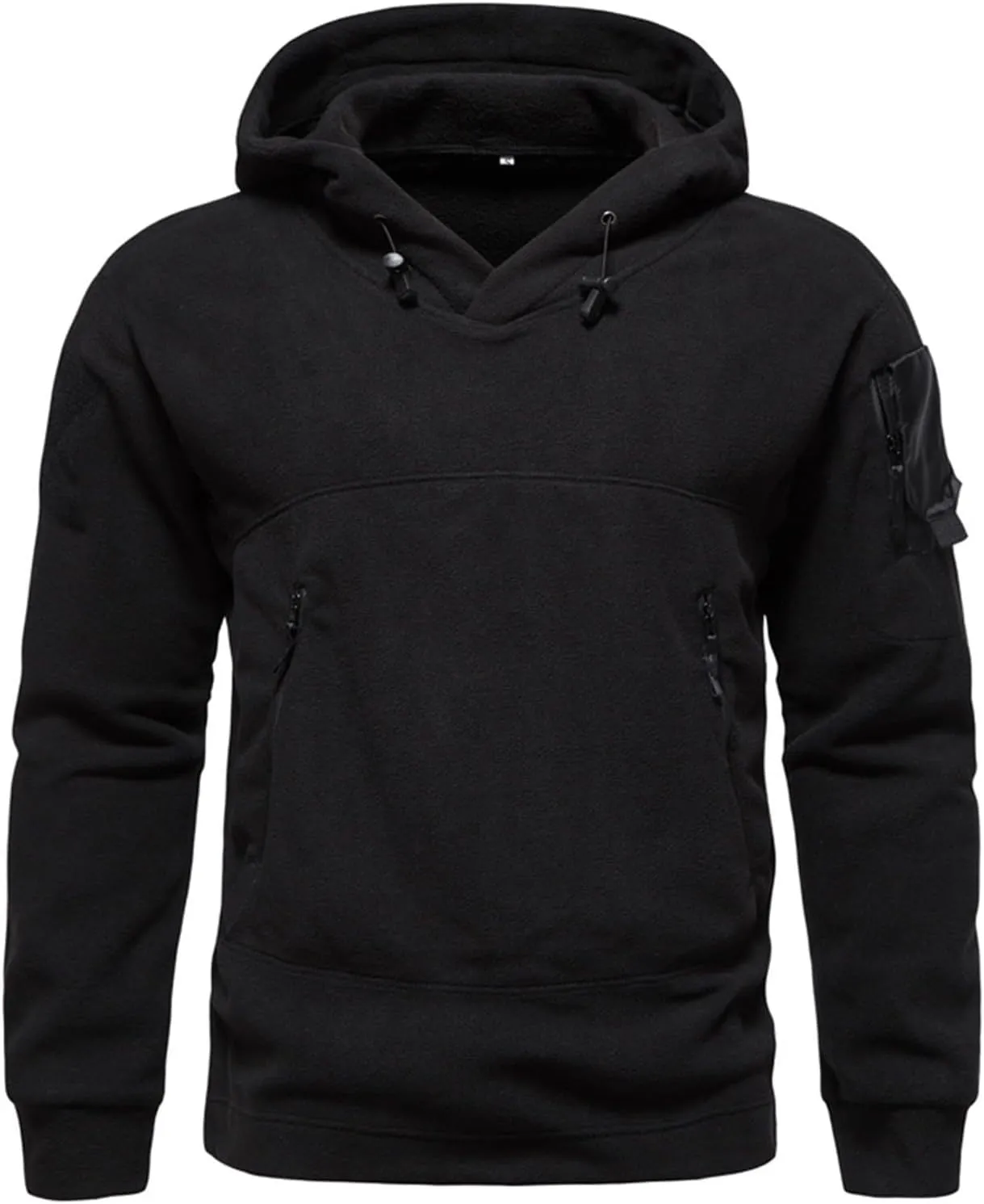 Tactical Hoodie for Men Warm Fleece Hoodie Outdoor Military Sweatshirts Long Sleeve Casual Pullover Shirt with Pocket