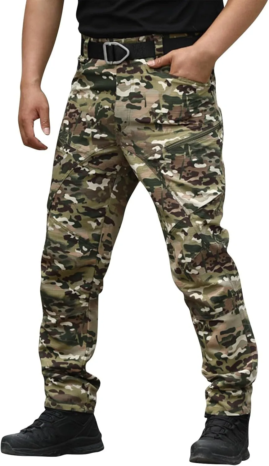 Tactical Pants for Men Water Resistant Hiking Cargo Pants Multi-Pockets Stretch Waterproof Quick Dry Work Joggers
