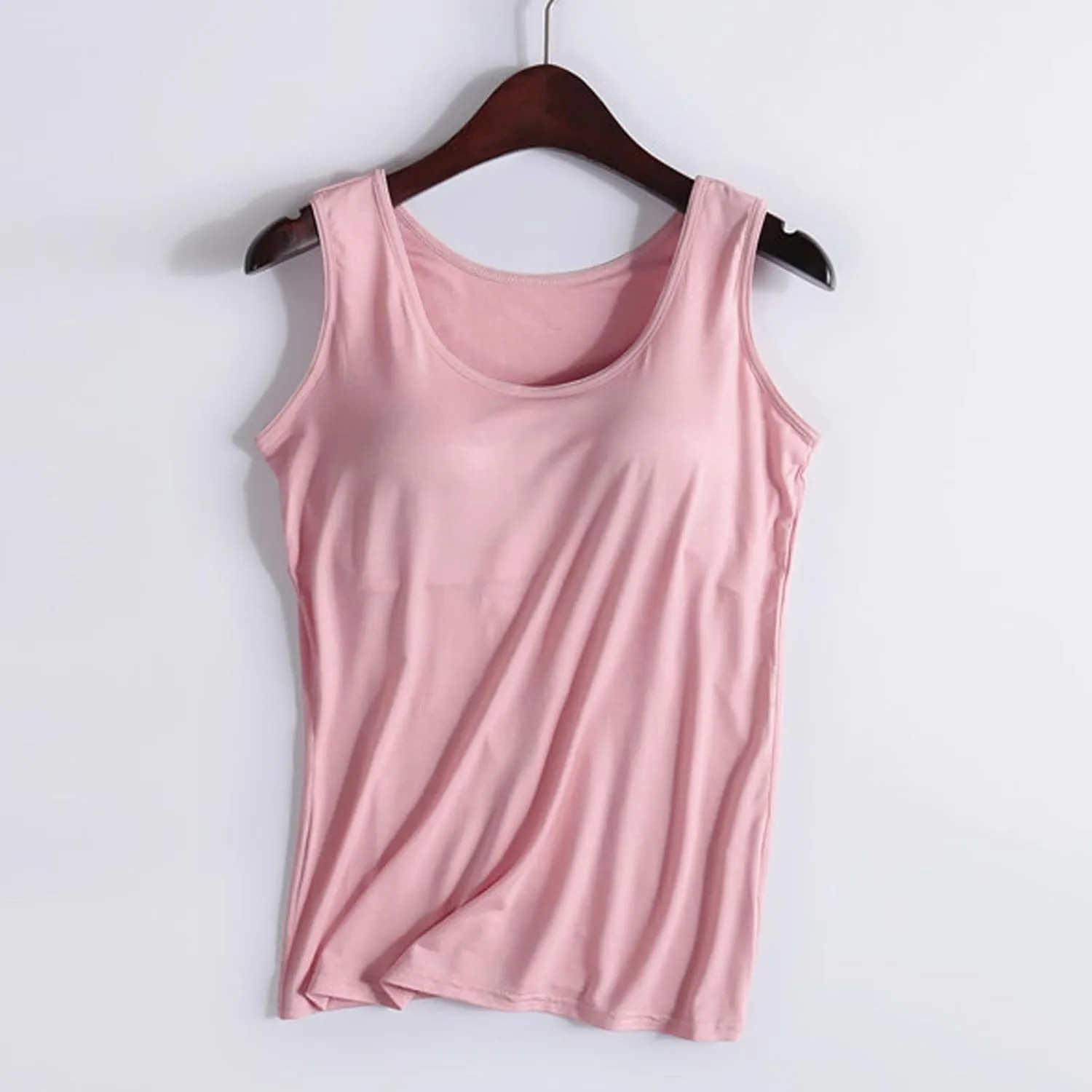Tank Top with Built in Bra for Women Basic Sleeveless Vest Sports Yoga Workout Tee Summer T Shirts 2025