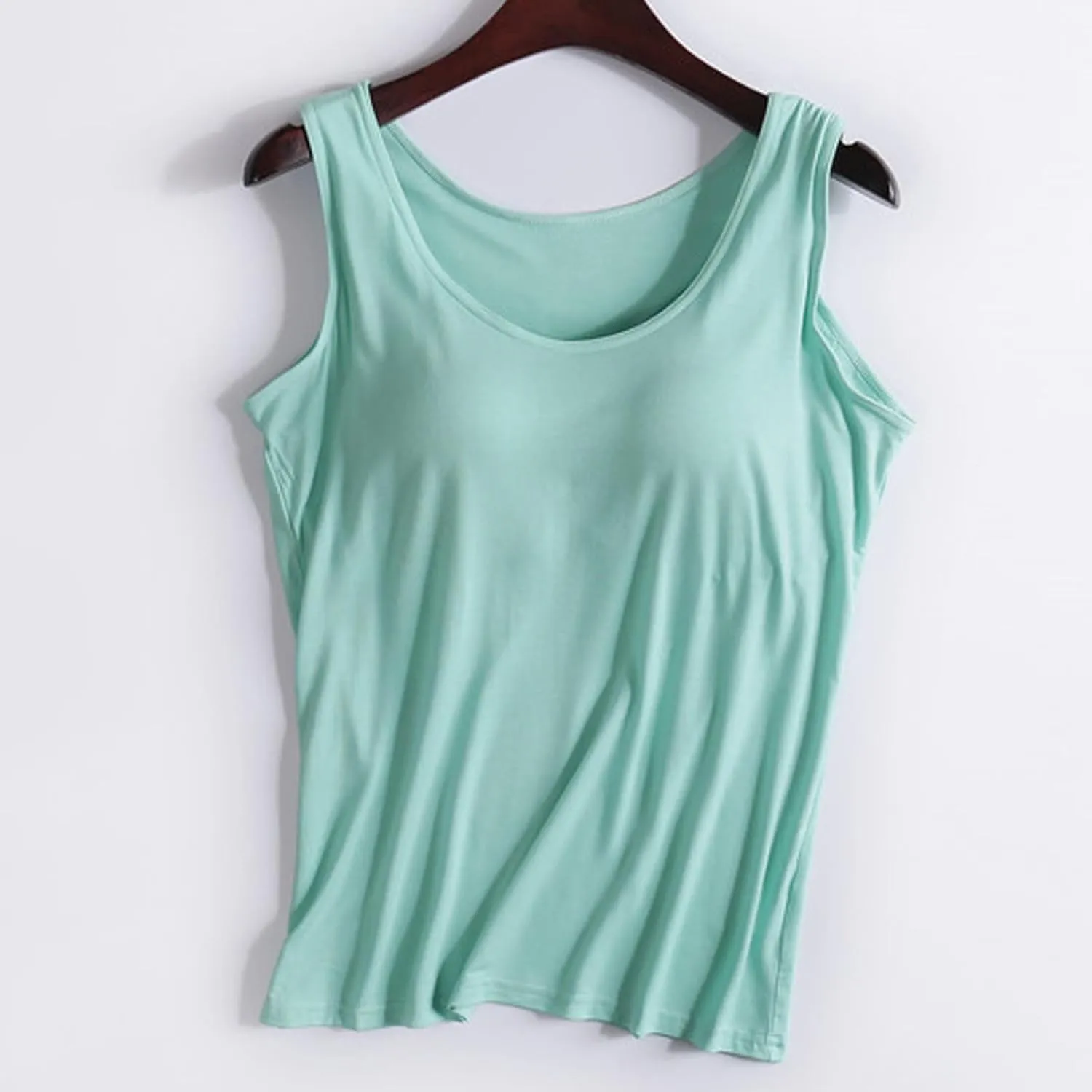 Tank Top with Built in Bra for Women Basic Sleeveless Vest Sports Yoga Workout Tee Summer T Shirts 2025