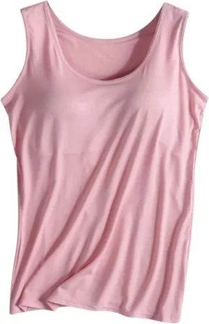 Tank Top with Built in Bra for Women Basic Sleeveless Vest Sports Yoga Workout Tee Summer T Shirts 2025