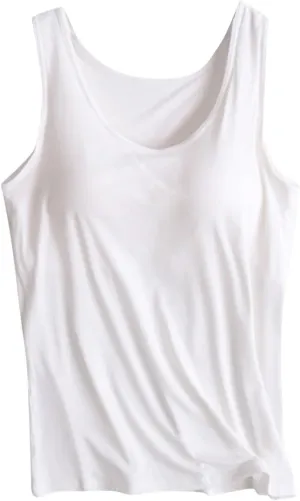 Tank Top with Built in Bra for Women Basic Sleeveless Vest Sports Yoga Workout Tee Summer T Shirts 2025