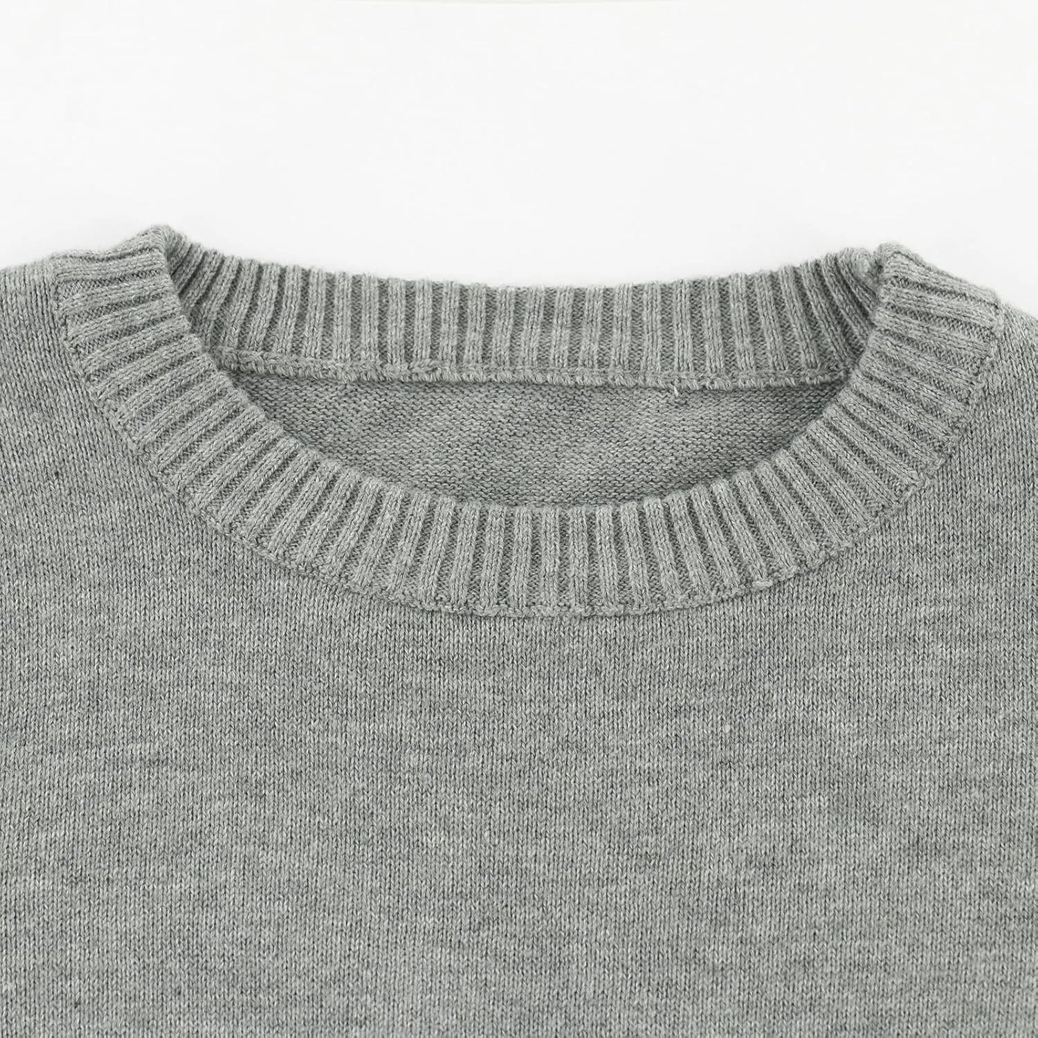 Toddler Boys Girls Crewneck Cable Knit Sweaters Kids Long Sleeve Chunky Pullover Tops 18 Months-8 Years