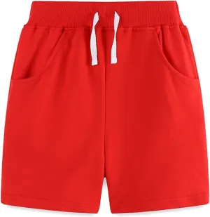 Toddler Boys Pull on Athletic Shorts Running Biker Shorts Kids Girls Slim Cotton Quick Dry Active Short Summer Joggers