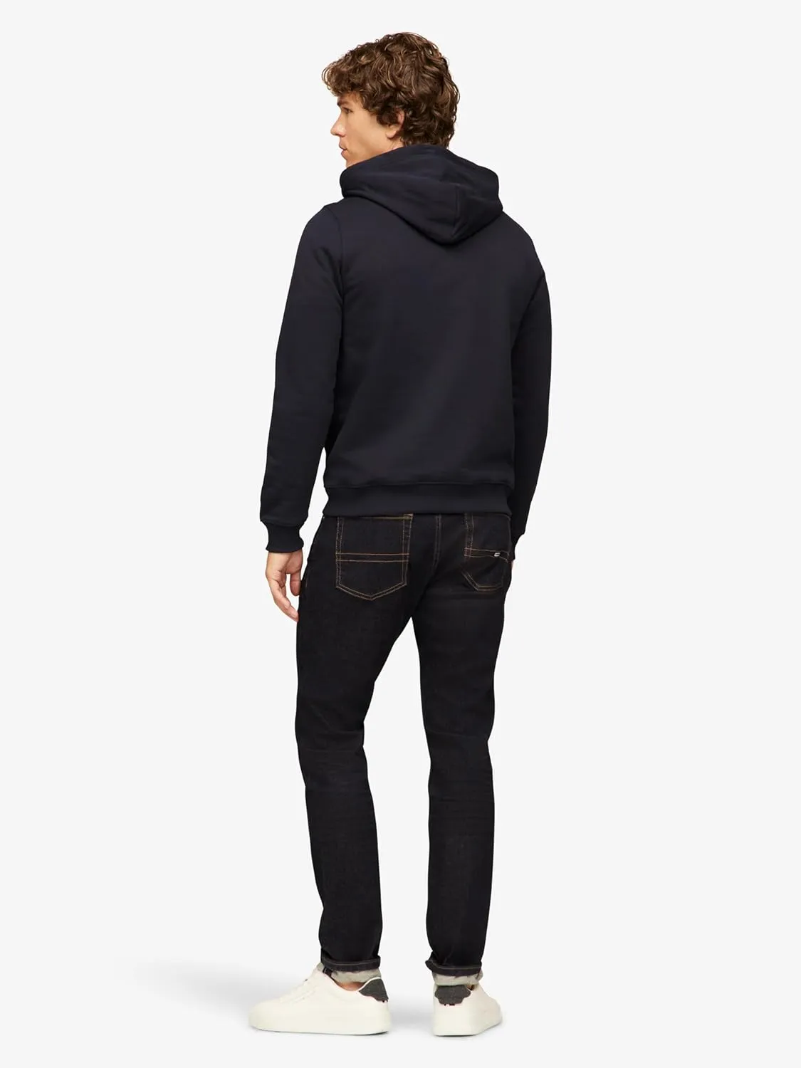 Tommy Hilfiger Men's Medium Weight Fleece Hoodie Sweatshirt with Embroidered Flag Logo